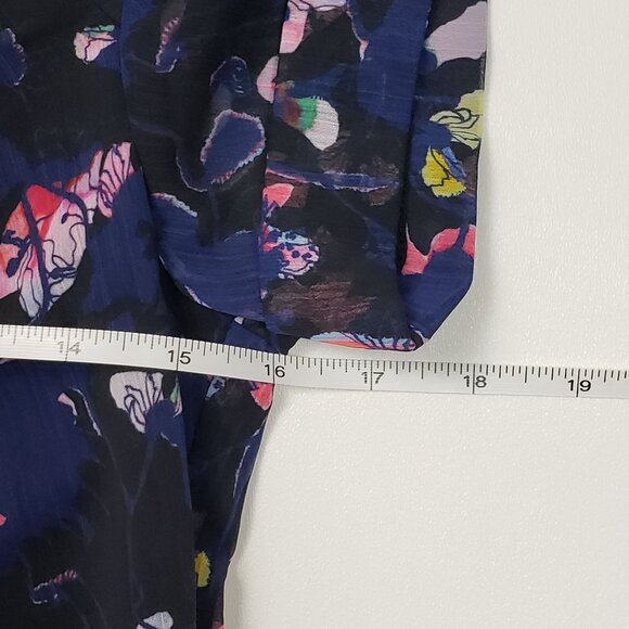 Jason Wu Collective x RTR Pre-Loved Navy Floral Ruched Dress Fit & Flare Pick Sz - Picture 5 of 16